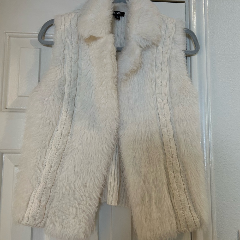 XOXO White Faux Fur Vest